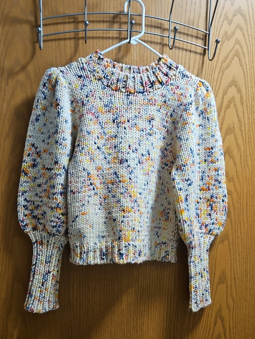Ulla Johnson White Multicolor Speckled Wool Sweater Top
